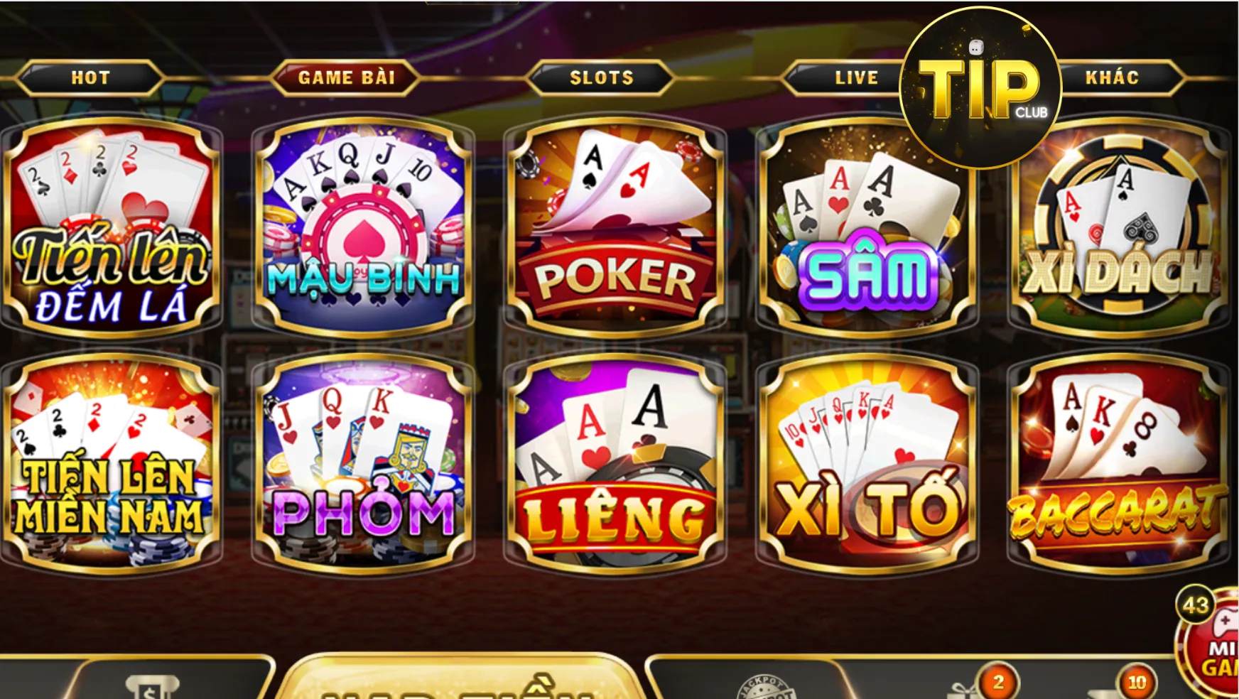 Giới thiệu về bài sâm lốc trên cổng game Tip Club