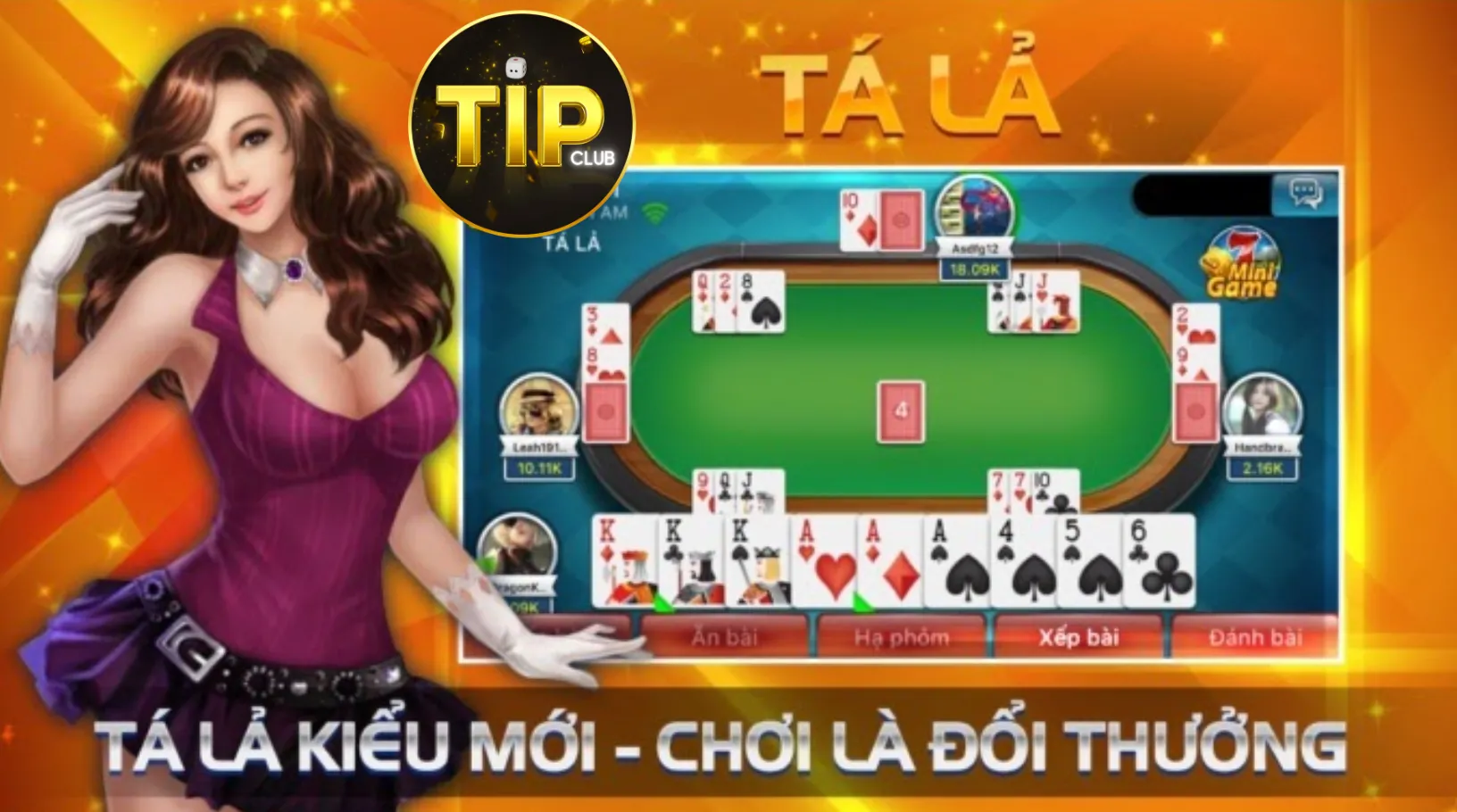 Phỏm là siêu phẩm game kịch tính tại Tip Club